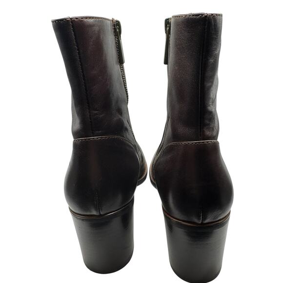 Y2K‎ Liz Claiborne Brown Chunky 90s Leather Boots Size 8 - Picture 5 of 7